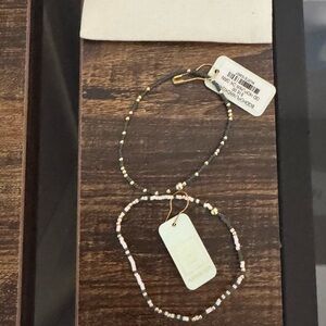 Elegant ENewton Beaded Bracelet Set in deep green and Gold